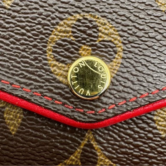Louis Vuitton - Authentic-Sarah Retiro Mono / Red Trim Long wallet w/ Box - Picture 5 of 15